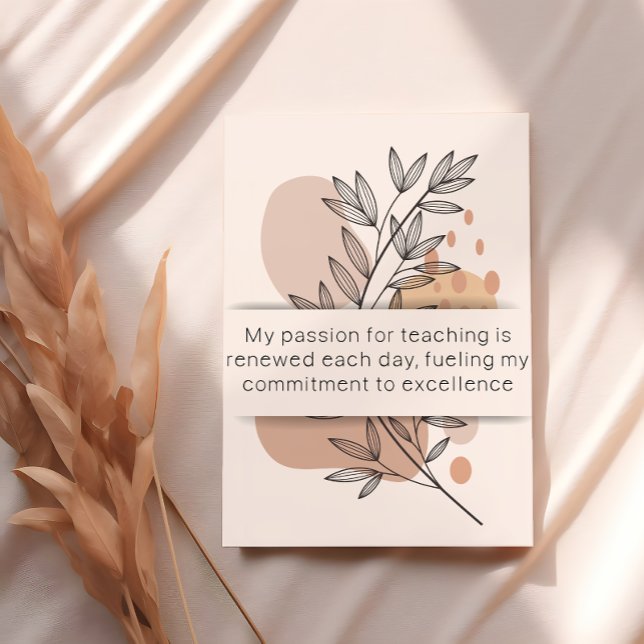 Jour 13 Affirmation de l'enseignant Carte santé me (teacher mental health card
)