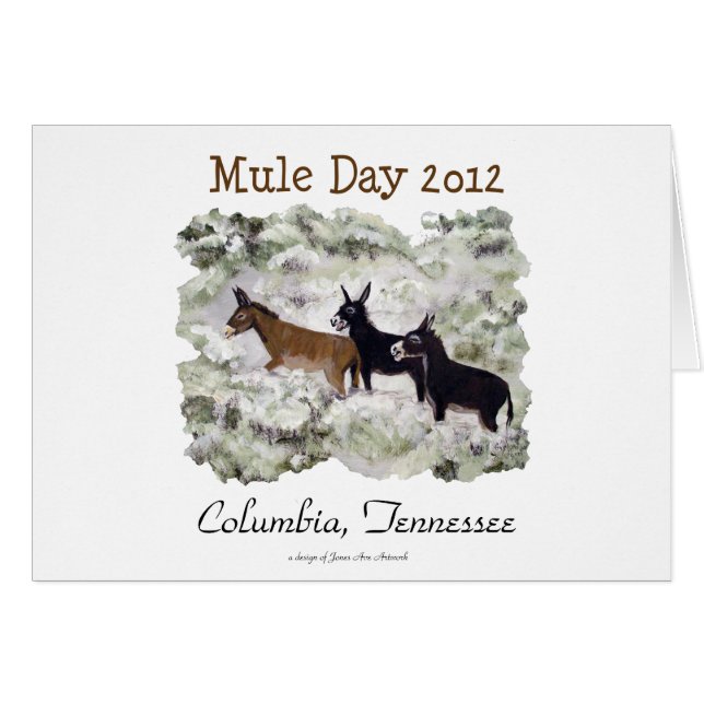 "Jour 2012 de mule : Colombie, Tn." Carte (Devant horizontal)