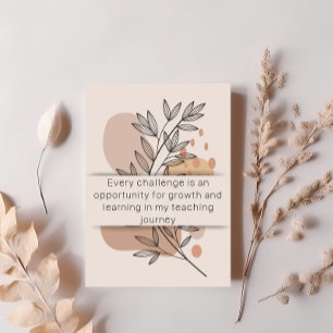 Jour 7 Affirmation de l'enseignant Carte quotidien