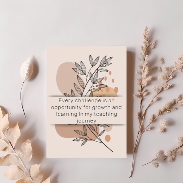 Jour 7 Affirmation de l'enseignant Carte quotidien (BOHO POSITIVE AFFIRMATION FOR TEACHERS)