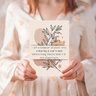 Jour 8 Affirmation de l'enseignant Carte quotidien