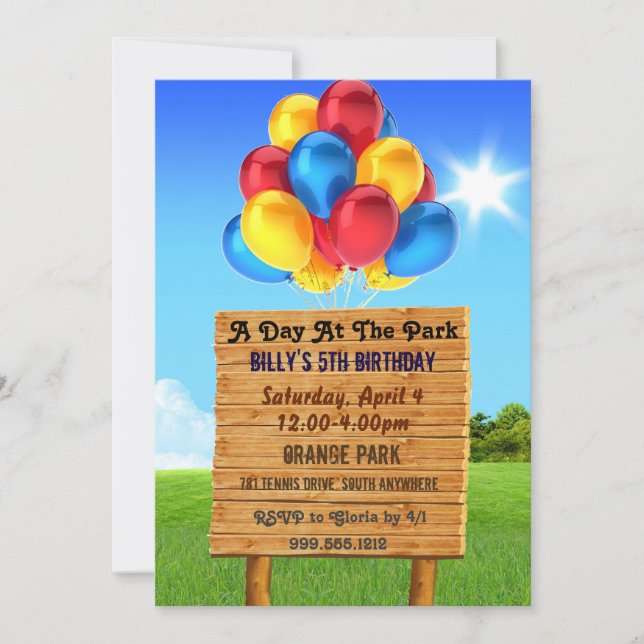 Jour aux invitations de fête d'anniversaire de (Devant)
