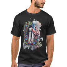 Jour commémoratif American Flag & Wreath T-Shirt