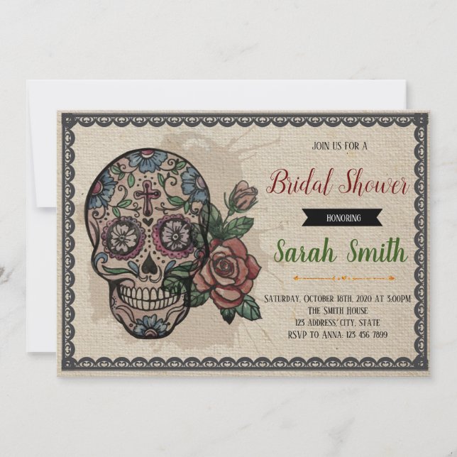 Jour de la douche nuptiale morte 3 invitation (Devant)
