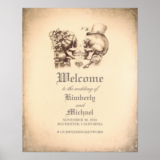 Jour de la mort du crâne Couple Mariage Affiche de (Devant)