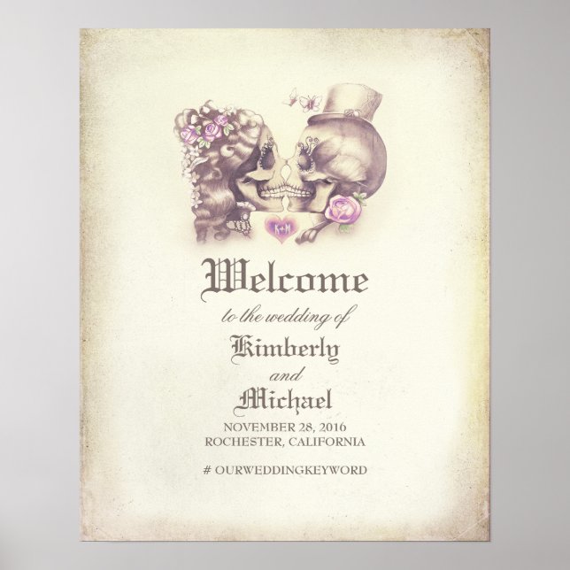 Jour de la mort du crâne Couple Mariage Affiche de (Devant)