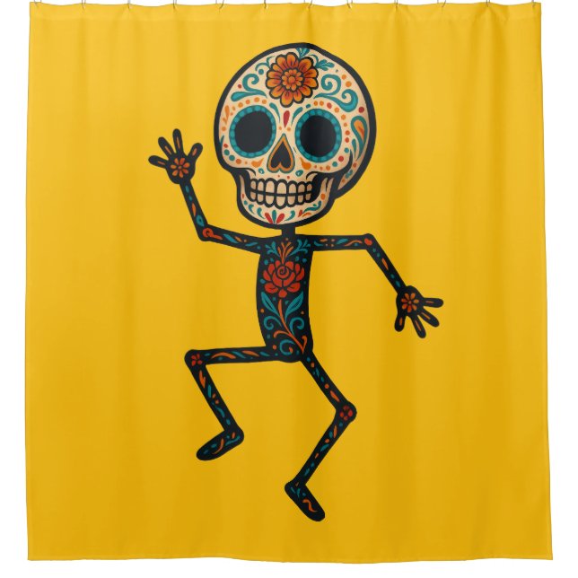 Jour de la mort Skeleton Douche rideau (Devant)
