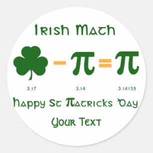 Jour de la Saint Patrick & Pi Day Sticker Étiquett