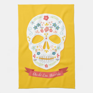 Jour de la serviette de cuisine morte de crâne de