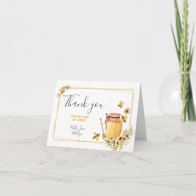 Jour de l'abeille au miel carte de remerciements (Devant)
