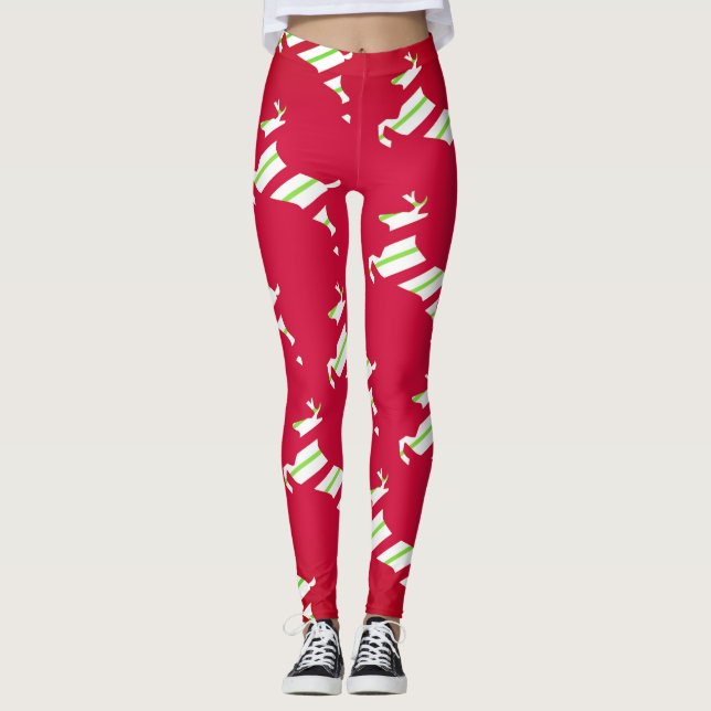 Jour de l'An rouge Leggings (Devant)