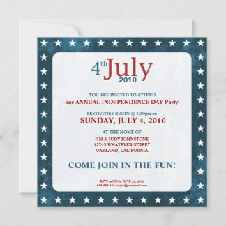 Jour de l'Indépendance 4 juillet| Invitations de p