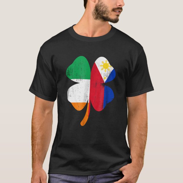 Jour de l'Saint Patrick T-shirt  aux drapeaux phil (Devant)