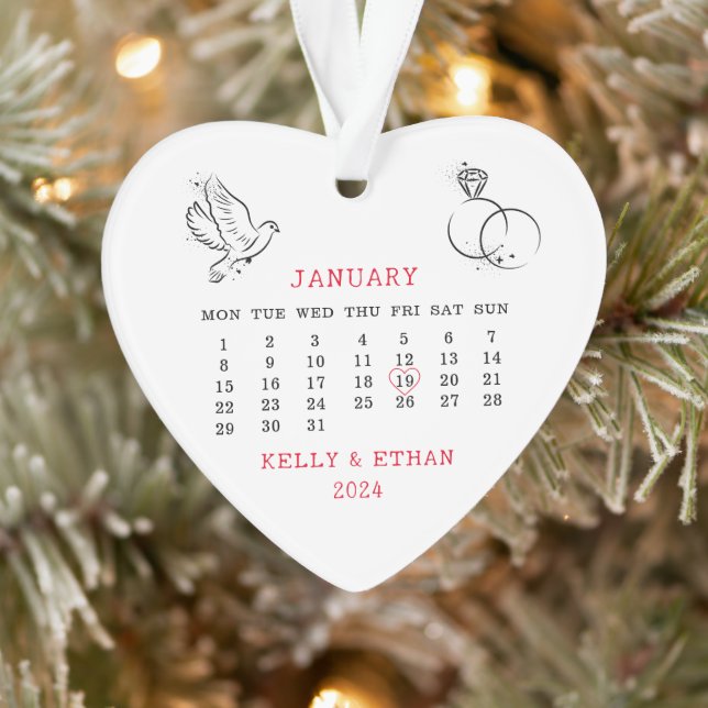 Jour de mariage du calendrier cardiaque minimal (Arbre)