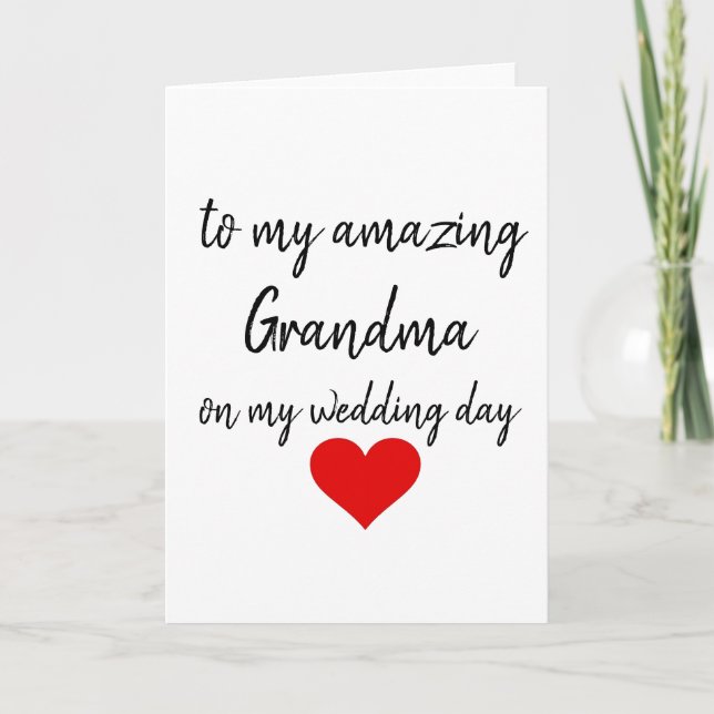 Jour de Mariage Merci Incroyable Grand-mère Meille (Devant)