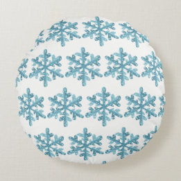 Jour de neige Bleu Flocon de neige Cosy Coussin ro