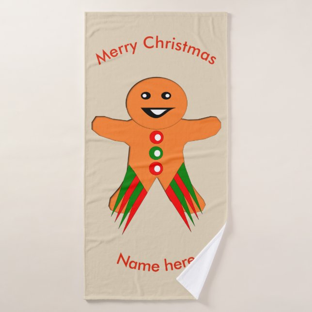 Jour de Noël Gingerbread Homme Serviette personnal (Serviette de bain)