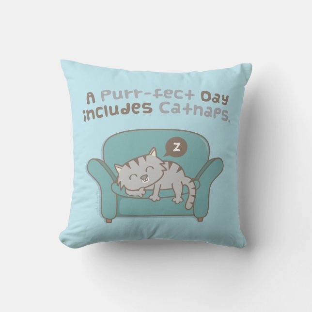 Jour de Purrfect avec le coussin d'humour de (Recto)