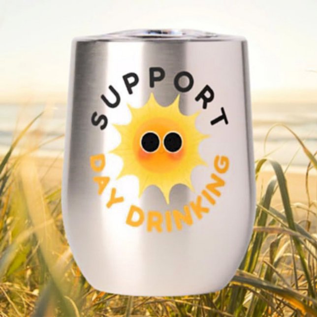 Jour de support Boire Stemless Wine Tumbler - Drôl (Créateur téléchargé)