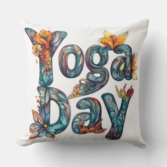 Jour de Yoga Coussin décoratif (Recto)