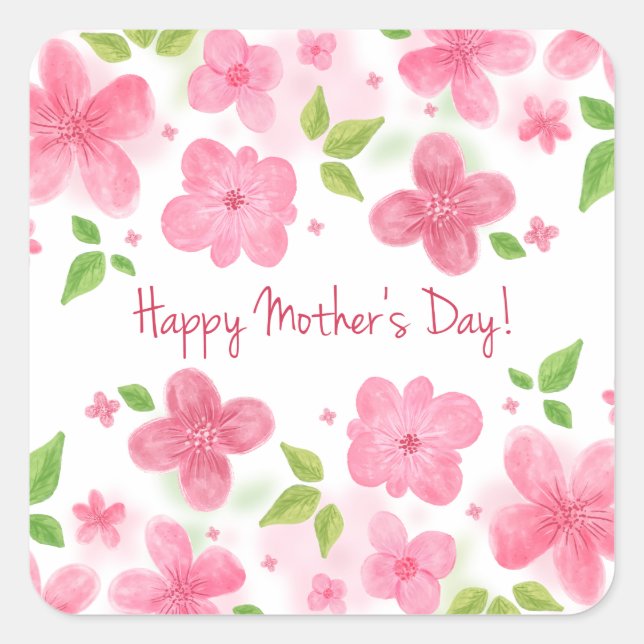 Jour des mères florales élégantes | Sticker (Devant)