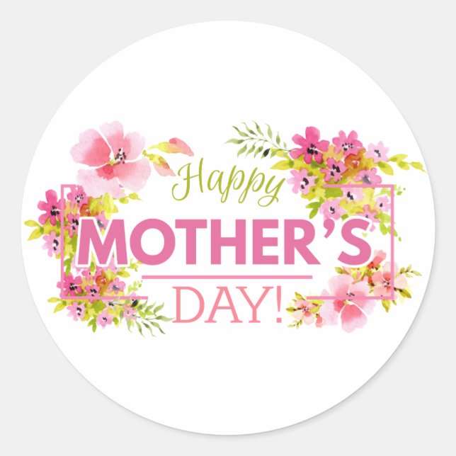 Jour des mères florales élégantes | Sticker (Devant)