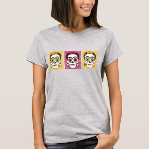 Jour des Morts Frida Kahlo Skulls T-shirt