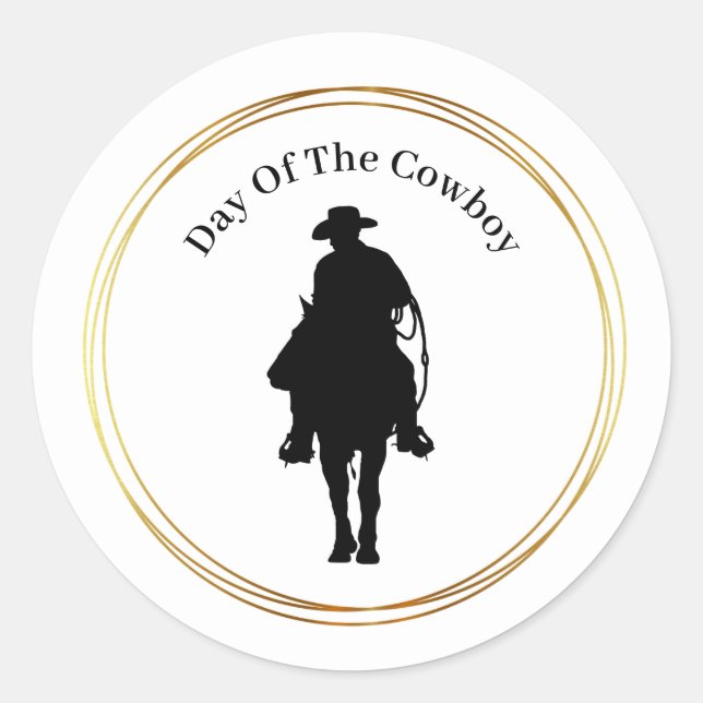 Jour des Stickers Silhouette Cowboy (Devant)