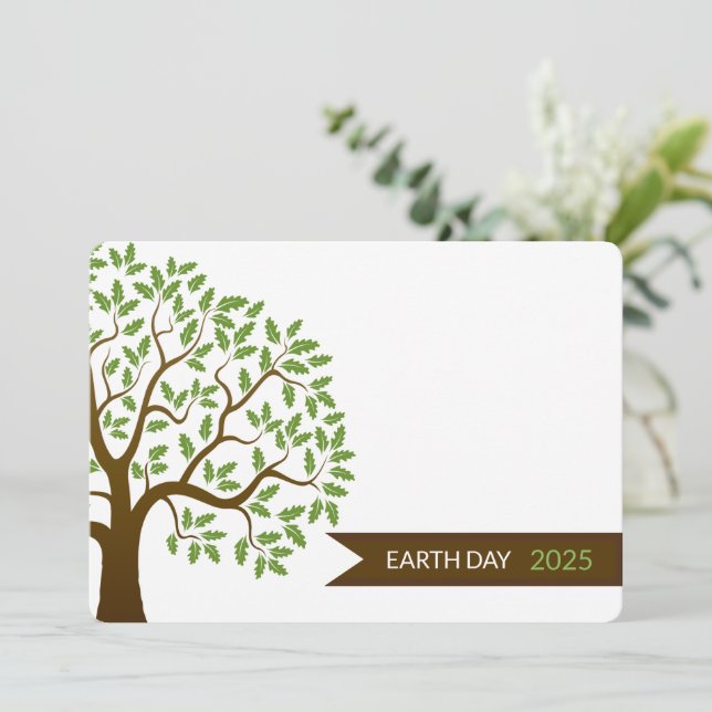 Jour des terres Carte d'invitation verte (Debout devant)