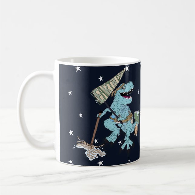 Jour des terres Dino sur la tasse de café blanc cl (Gauche)