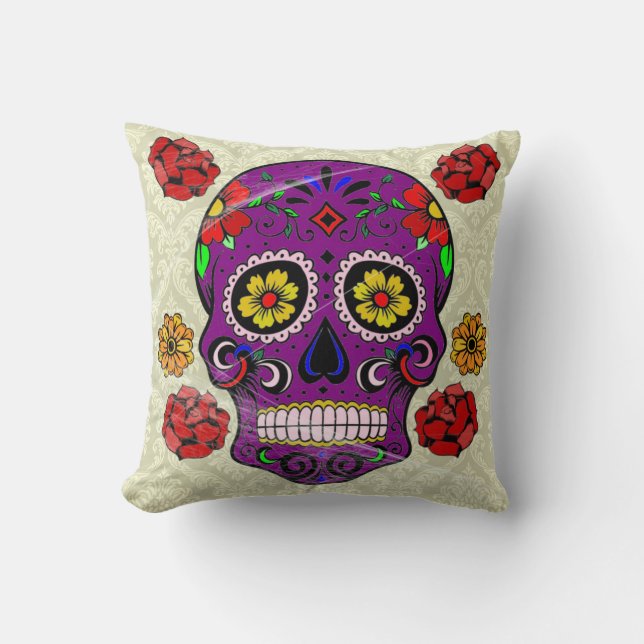 Jour du crâne de sucre pourpre Coussin mort (Recto)