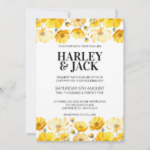 Jour du printemps jaune Faire-part de mariage