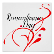 Jour du Souvenir Poster brillant : Une Journée Rou