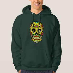 Jour du Sweat - shirt à capuche crâne jaune mort