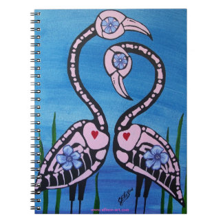 Jour rose de paires de Flamant rose du carnet mort