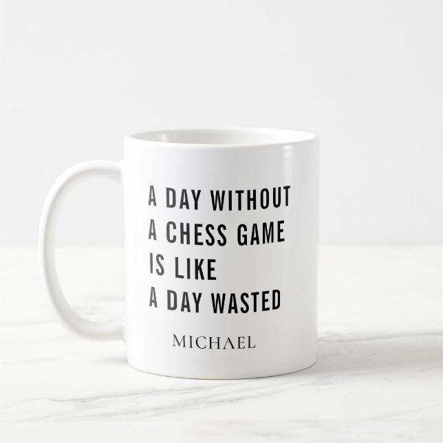 Jour Sans Jeu D'Échecs Mug De Café Personnalisé (Gauche)