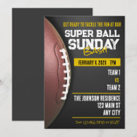 Jour Super Ball Dimanche Football Invitations