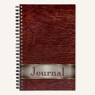 Journal à l'aspect cuir rouge