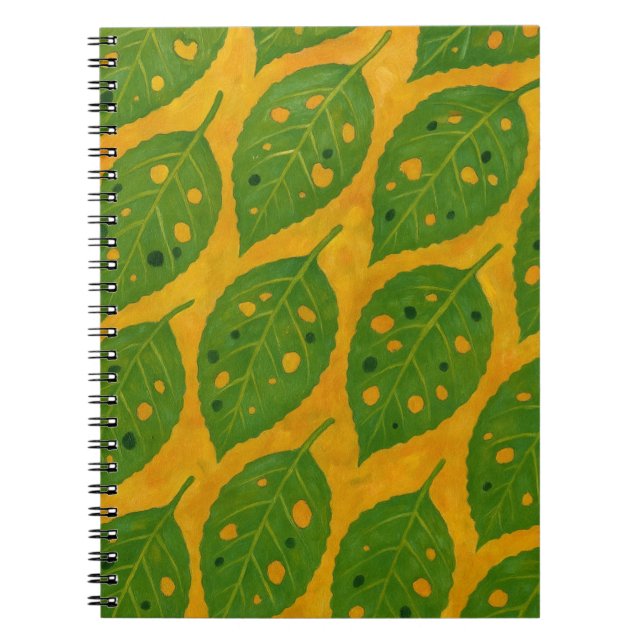 Journal à motifs feuille jaune et verte (Devant)