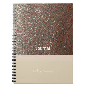 Journal à paillettes fausses rose rougissant