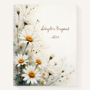 Journal à reliure spirale Fleur de marguerite Prin