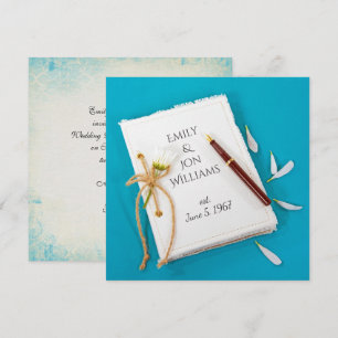 Journal and Pen Wedding Vow Renewal Invitation