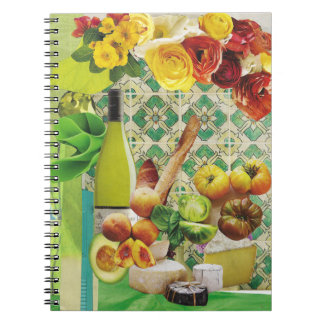 Journal avec vin et fromage