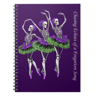 Journal Ballerine Squelette Violet Vert Poursuivan