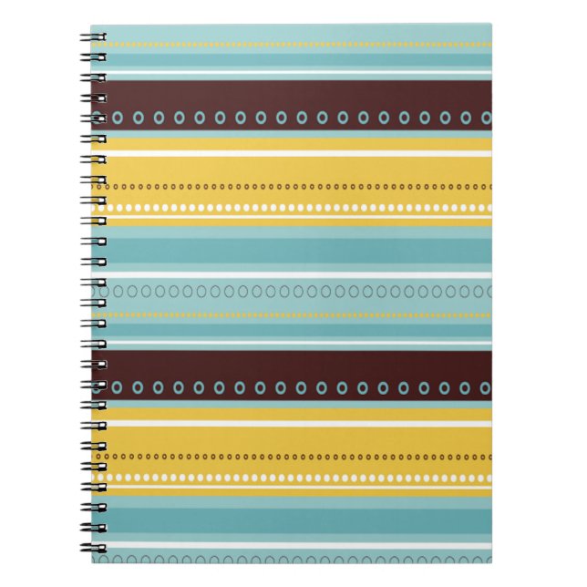 Journal Brown bleu de carnet de rayures de n (Devant)