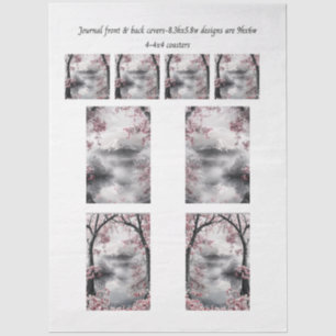 Journal Covers Mount Fuji Cherry Blossom Coasters  Tissue Paper