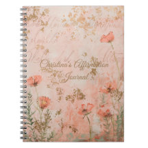 Journal d'affirmation couleur or personnalisé