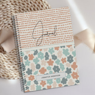 Journal d'amusement floral Boho Pastel personnalis