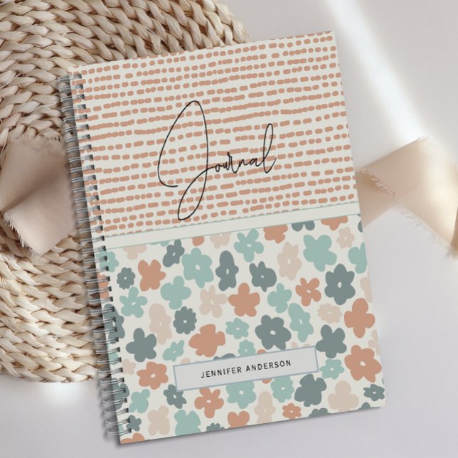 Journal d'amusement floral Boho Pastel personnalis (Créateur téléchargé)