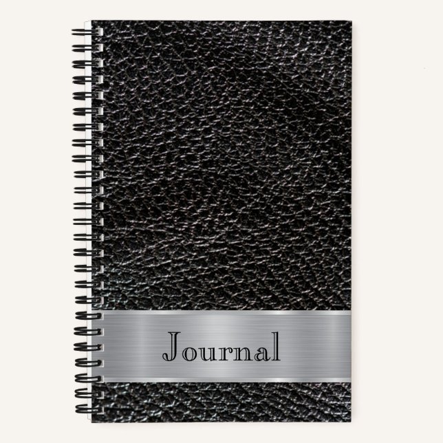 Journal d'apparence en cuir noir (Recto)
